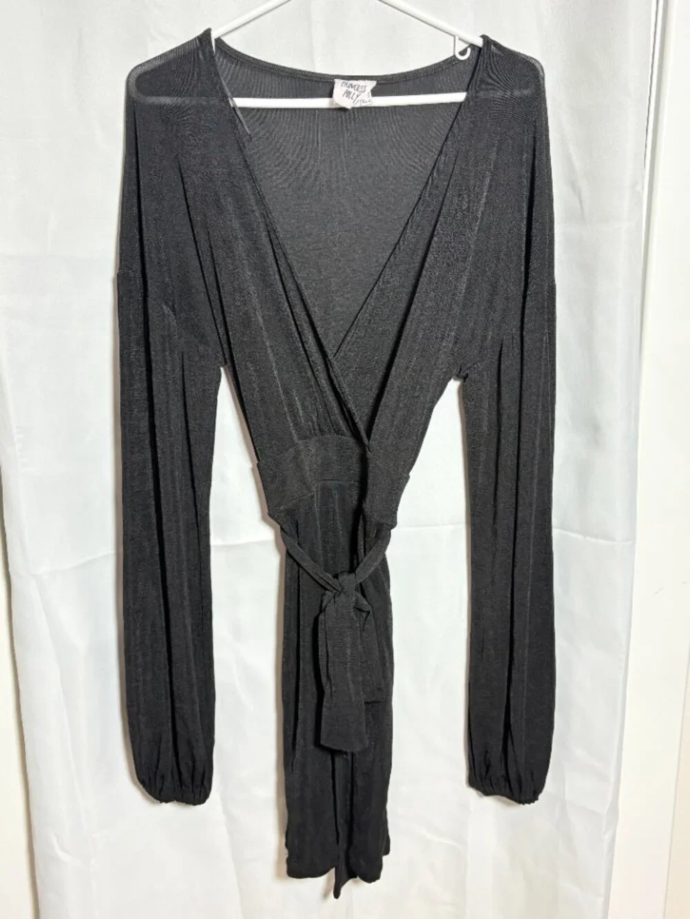 PRINCESS POLLY Jasmine Mini Black Wrap Dress Size 6